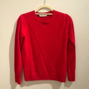 Red Everlane Crew Neck Cashmere Sweater